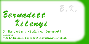 bernadett kilenyi business card